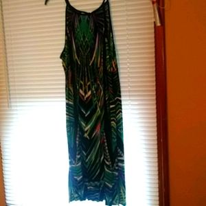 Tee length multi colored dress